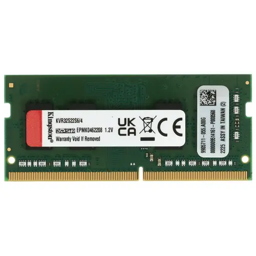 Оперативная память Kingston 4 GB DDR4 1x4Gb, 3200MHz (KVR32S22S6/4), 4 GB KVR32S22S6/4
Оперативная память Kingston 4 GB DDR4 1x4Gb, 3200MHz (KVR32S22S6/4), 4 GB KVR32S22S6/4