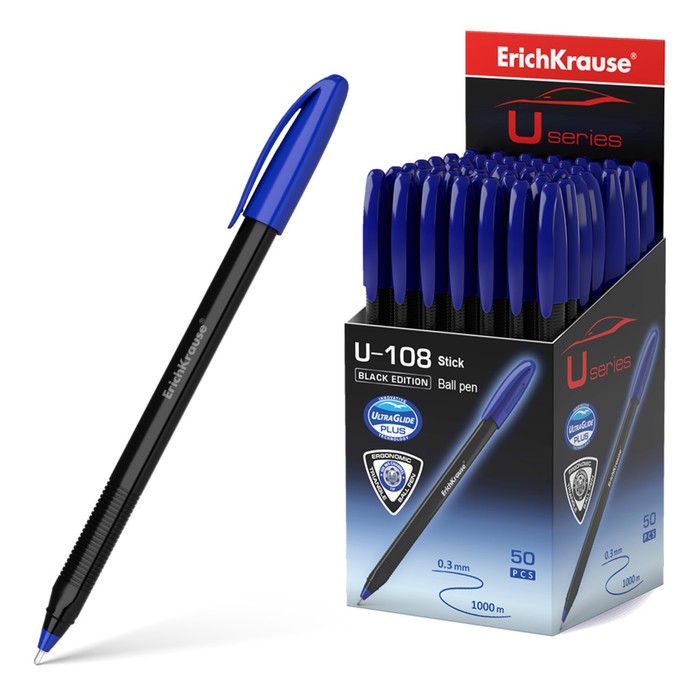 Ручка шариковая ErichKrause U-108 Black Edition Stick, узел 1.0 мм, чернила синие пониженн
Ручка шариковая ErichKrause U-108 Black Edition Stick, узел 1.0 мм, чернила синие пониженн