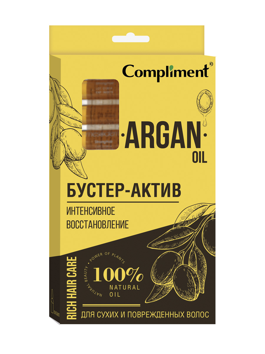 Бустер-актив для волос Compliment Rich Hair Care восстановление Argan Oil ампулы 8х5 мл
Бустер-актив для волос Compliment Rich Hair Care восстановление Argan Oil ампулы 8х5 мл