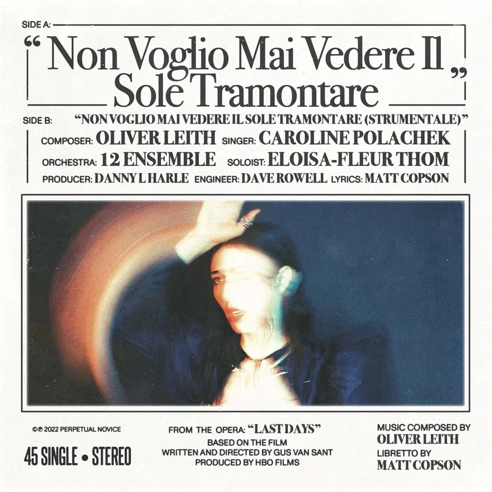 Caroline Polachek, Oliver Leith, 12Ensemble, Thom Non Voglio Mai Vedere Il Sole Tramontare
Caroline Polachek, Oliver Leith, 12Ensemble, Thom Non Voglio Mai Vedere Il Sole Tramontare
