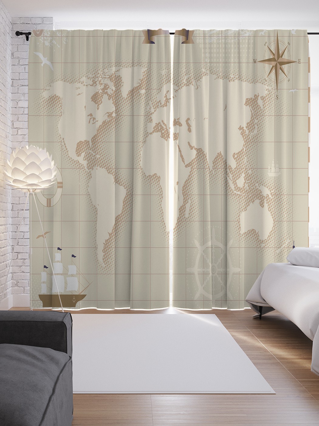 Шторы JoyArty с фотопечатью "Карта мира моряка" из сатена, 290х265 см, Карта мира моряка 
Шторы JoyArty с фотопечатью "Карта мира моряка" из сатена, 290х265 см, Карта мира моряка