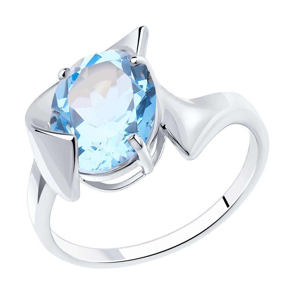 фото Кольцо из серебра с топазом р.19.5 sokolov 92011948