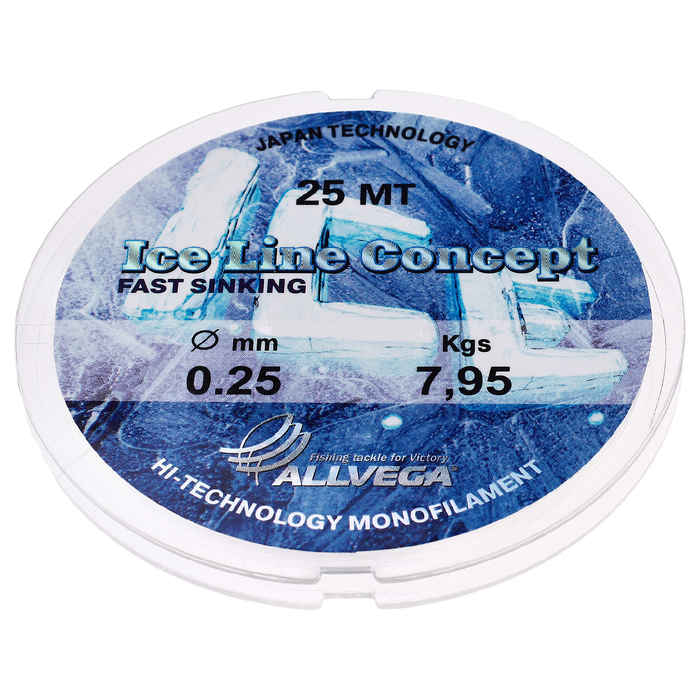 Леска монофильная ALLVEGA «Ice Line Concept», 25 м, 0,25 мм (7,95 кг), прозрачная, Прозрачный, Ice Line Concept
Леска монофильная ALLVEGA «Ice Line Concept», 25 м, 0,25 мм (7,95 кг), прозрачная, Прозрачный, Ice Line Concept
