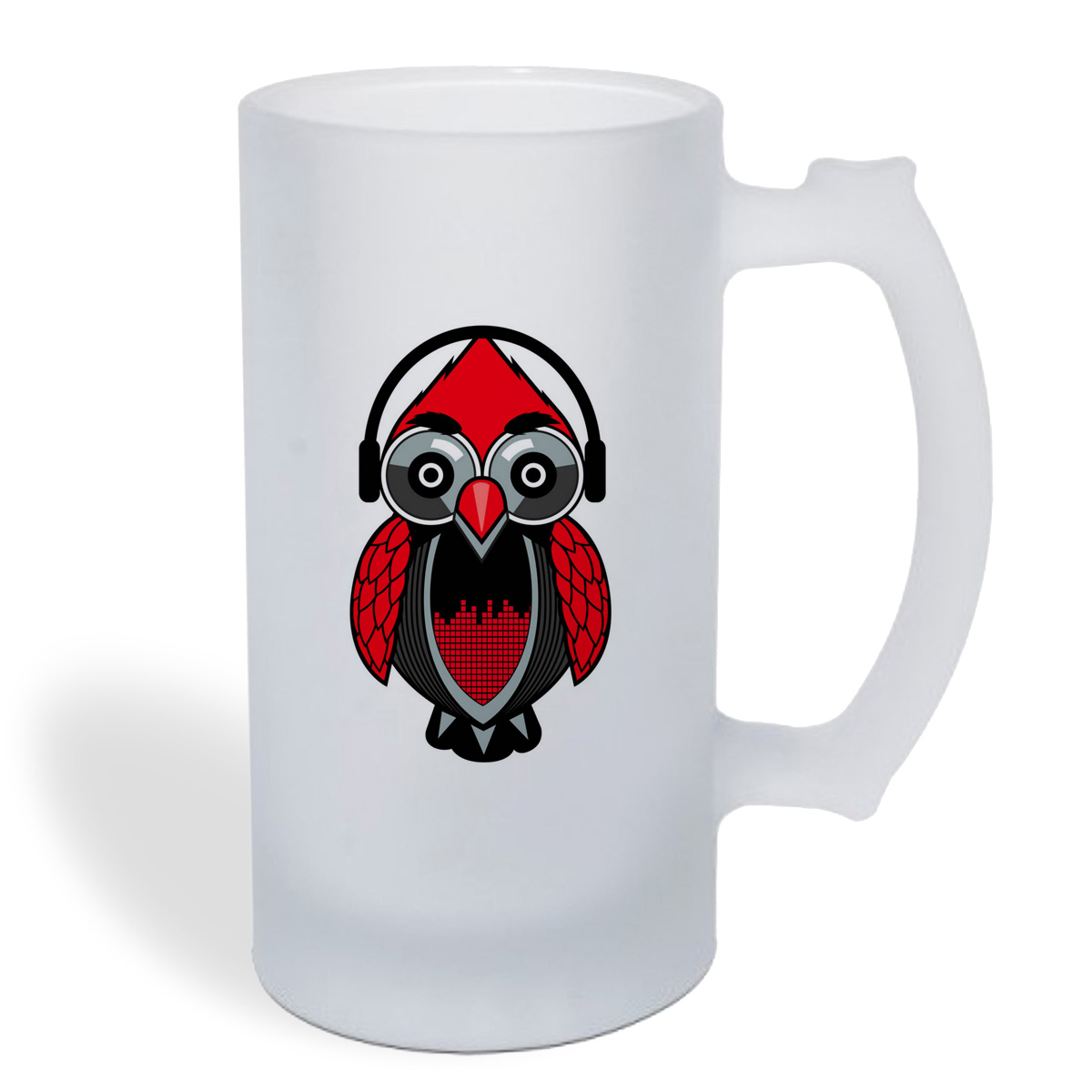 Кружка пивная CoolPodarok Красная птица в наушниках
Кружка пивная CoolPodarok Красная птица в наушниках
