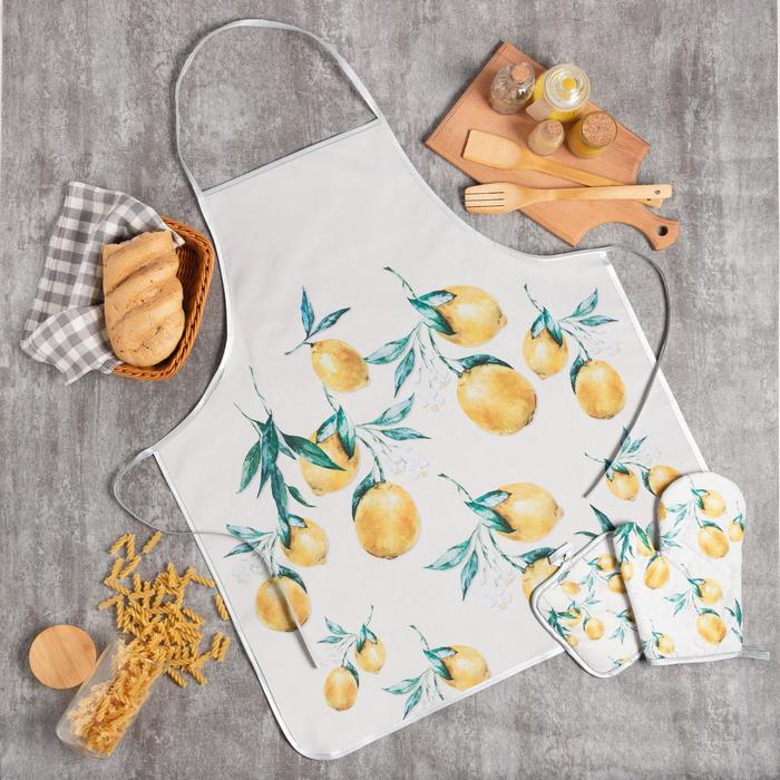 Кухонный набор Доляна Lemon, прихватка 17x17 , рукавица 26x16 , фартук 70x80, Разноцветный
Кухонный набор Доляна Lemon, прихватка 17x17 , рукавица 26x16 , фартук 70x80, Разноцветный