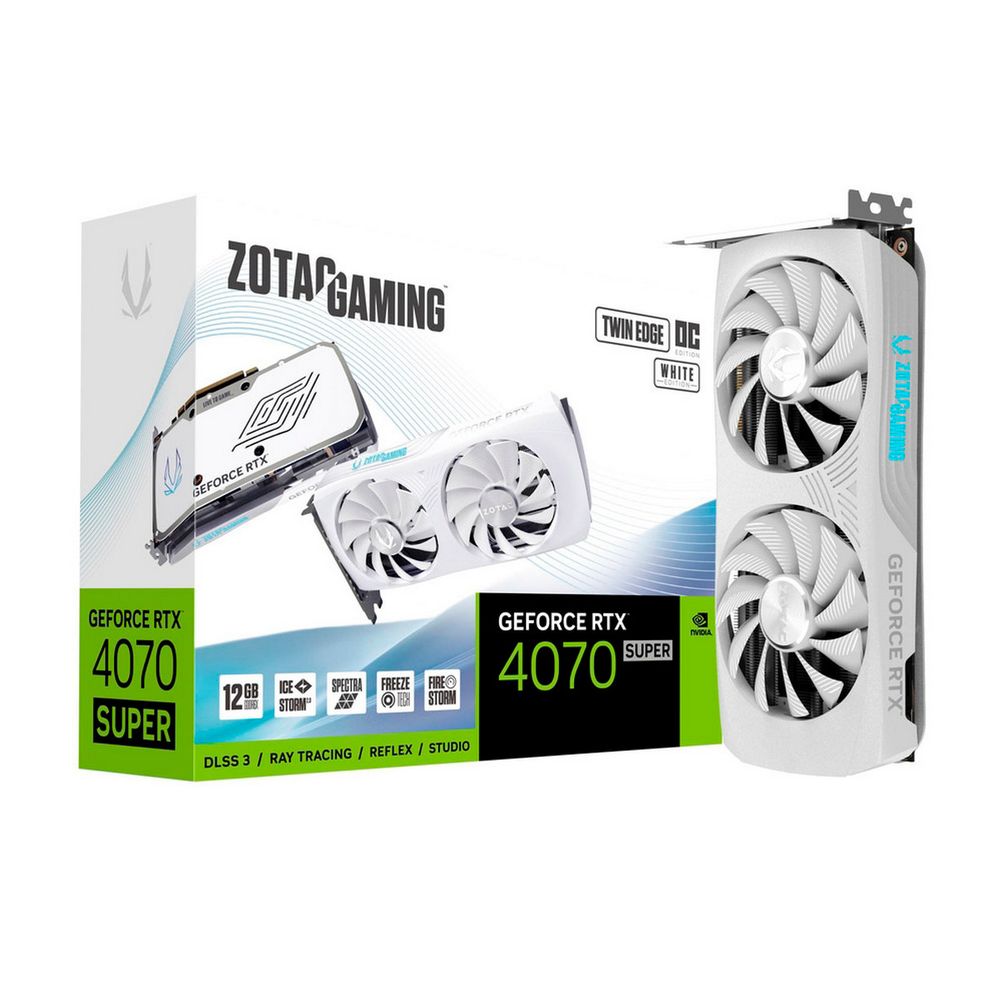 Видеокарта Zotac NVIDIA GeForce RTX 4070 SUPER ТWIN EDGE ОС WHITE ED, Белый, GeForce RTX 4070 SUPER ТWIN EDGE ОС WHITE ED
Видеокарта Zotac NVIDIA GeForce RTX 4070 SUPER ТWIN EDGE ОС WHITE ED, Белый, GeForce RTX 4070 SUPER ТWIN EDGE ОС WHITE ED