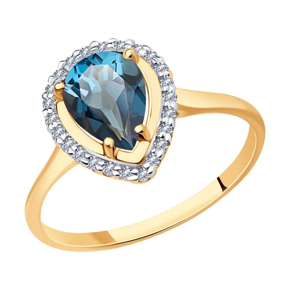 Кольцо из красного золота с топазом/фианитом р. SOKOLOV 716739, 716739 
Кольцо из красного золота с топазом/фианитом р. SOKOLOV 716739, 716739