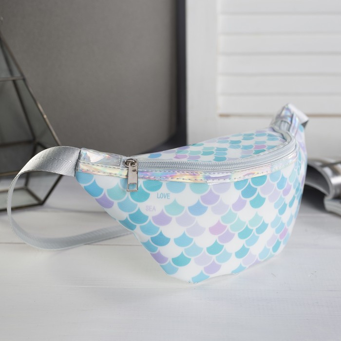 фото Сумка детская поясная love на молнии, цвет прозрачный nazamok