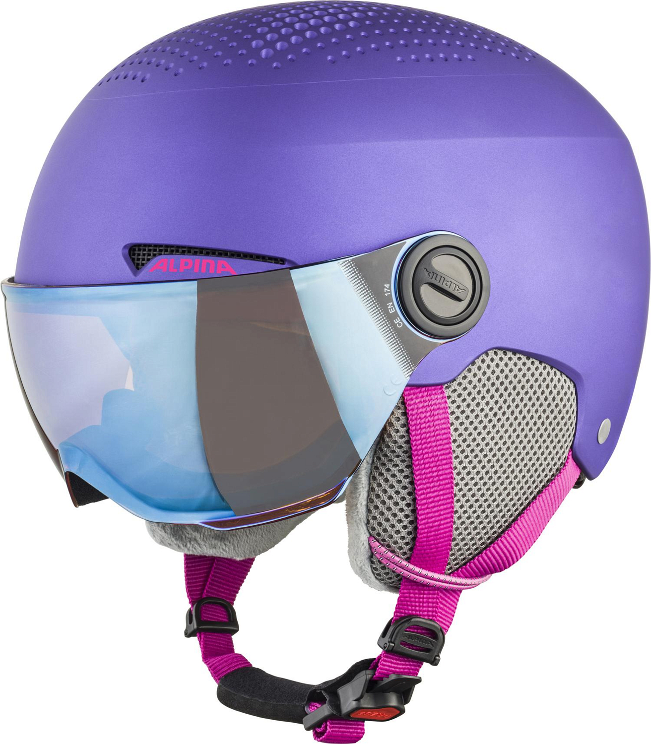 фото Зимний шлем alpina 2021-22 zupo visor q-lite violet matt (см:51-55)