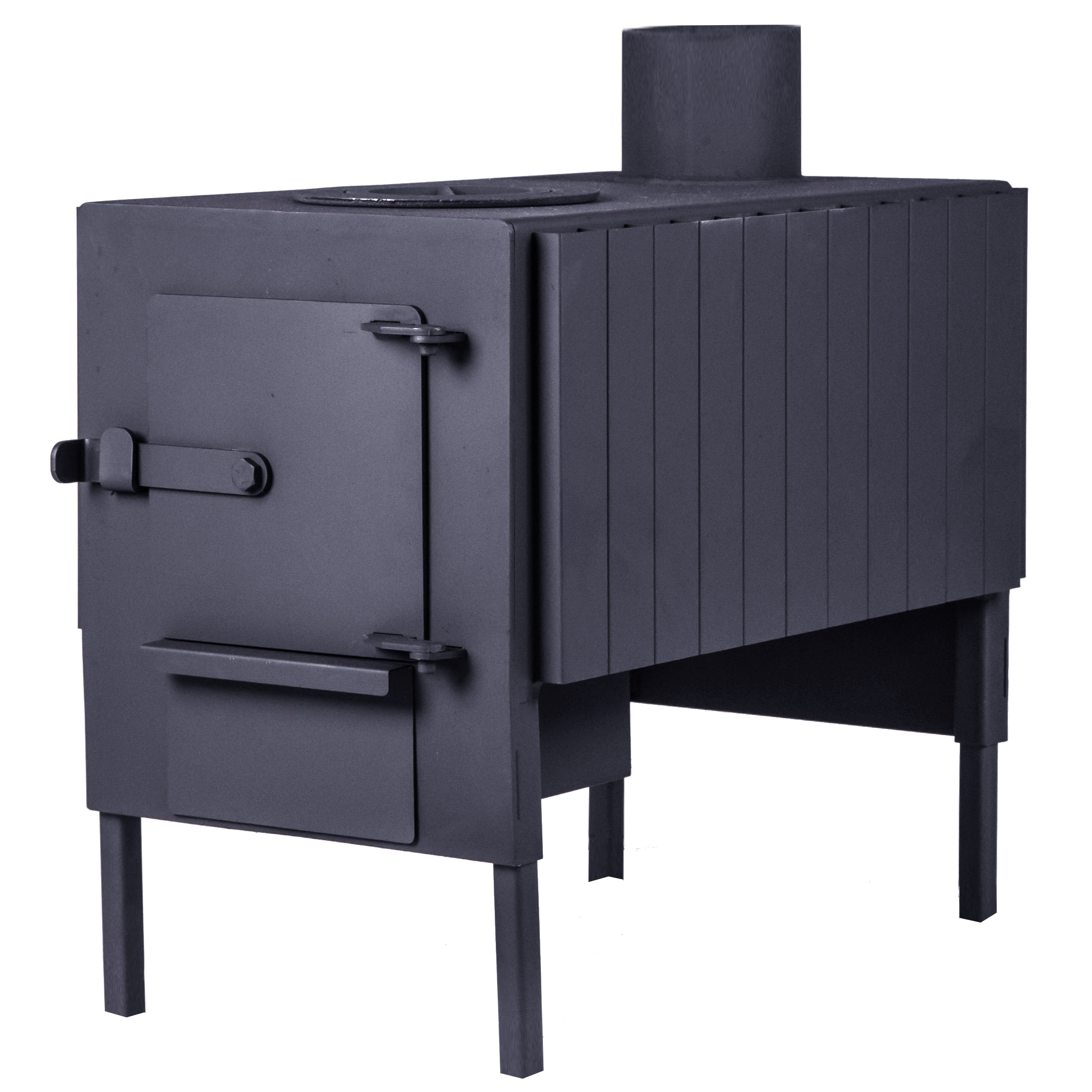 фото Печь отопительная буржуйка elberon, до 100 м³/ чёрный / pb-tep100