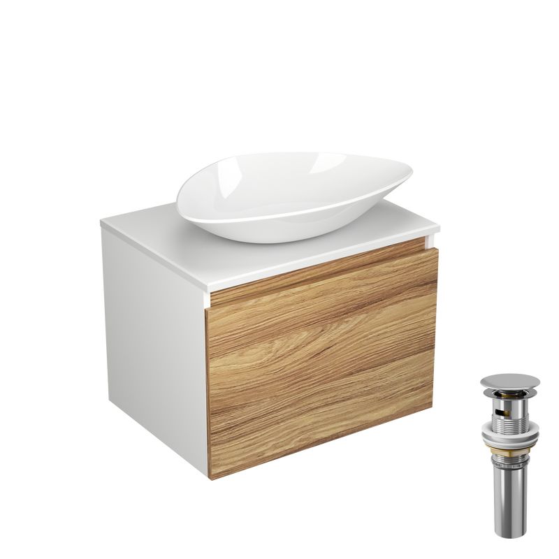 фото Тумба с раковиной (тумба bau dream blackwood 60, раковина bau triangle 59х39, выпуск) bauedge