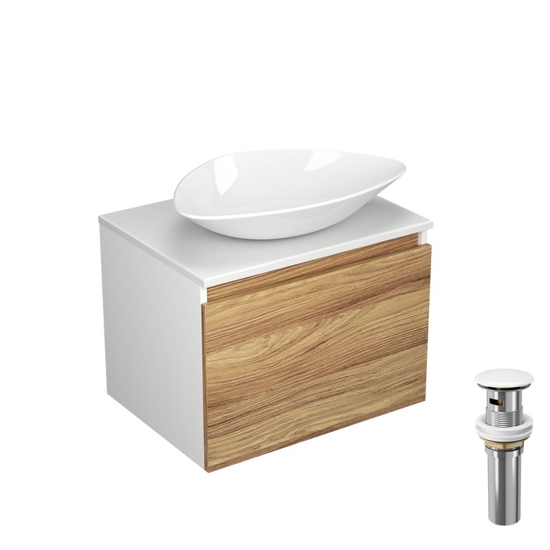 фото Тумба с раковиной (тумба bau dream blackwood 60, раковина bau triangle 59х39, выпуск) bauedge