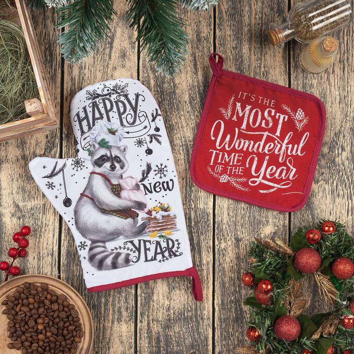 Набор кухонный Happy new year: варежка-прихватка 20х28 , прихватка 17х17 35% хл, 65% п/э, Белый;черный, Весна
Набор кухонный Happy new year: варежка-прихватка 20х28 , прихватка 17х17 35% хл, 65% п/э, Белый;черный, Весна