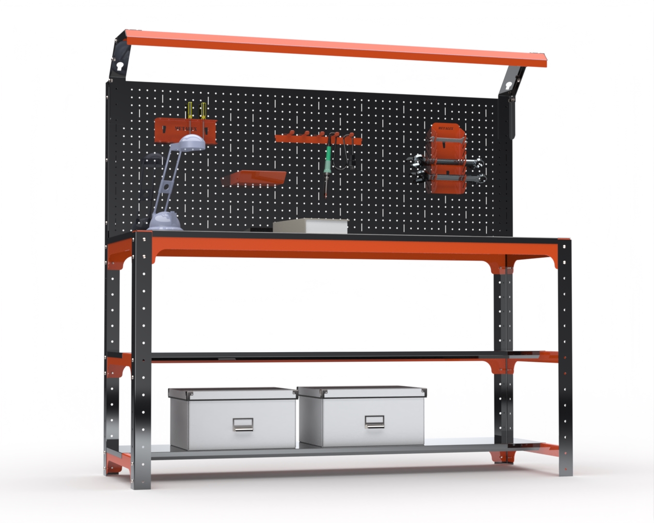 Стол металлический Metalex 201306 KIT 750х1500х600 2 полки + перфопанель с освещением, Оранжевый;черный
Стол металлический Metalex 201306 KIT 750х1500х600 2 полки + перфопанель с освещением, Оранжевый;черный