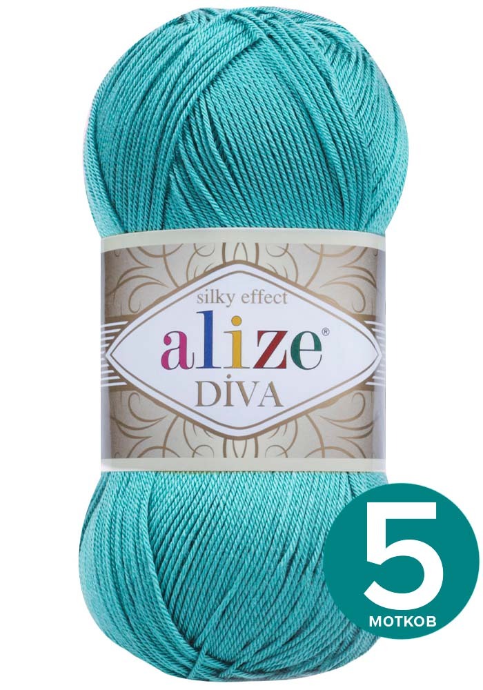 Пряжа Alize Diva (Ализе Дива) - бирюзовый (376), 100 г / 350 м (100% микрофибра акрил) - 5, Divа klubоk.shор
Пряжа Alize Diva (Ализе Дива) - бирюзовый (376), 100 г / 350 м (100% микрофибра акрил) - 5, Divа klubоk.shор