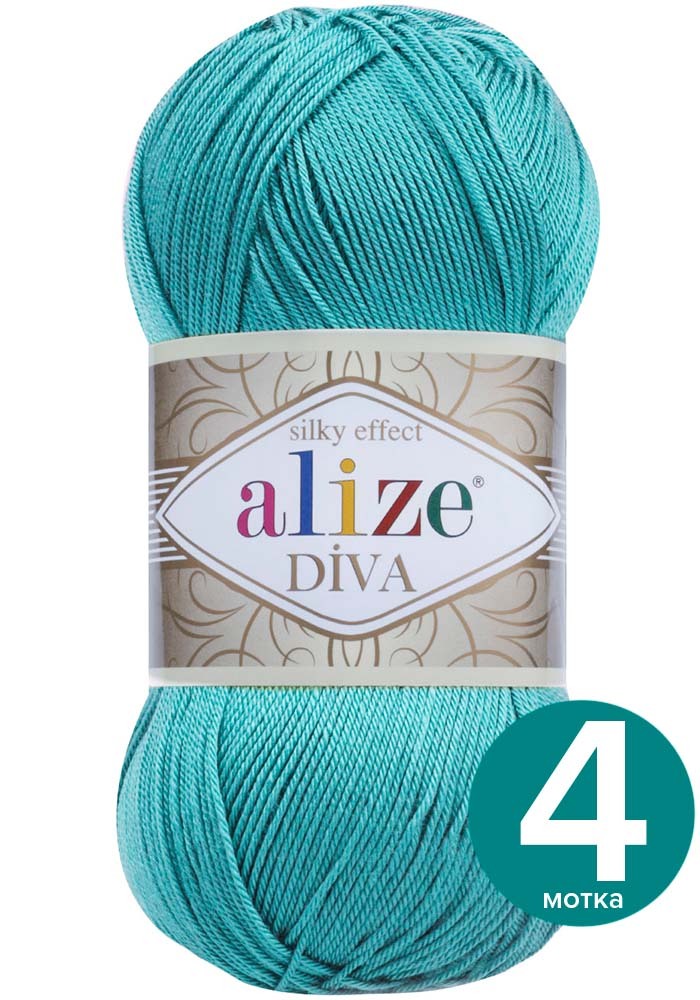 Пряжа Alize Diva (Ализе Дива) - бирюзовый (376), 100 г / 350 м (100% микрофибра акрил) - 4, Divа klubоk.shор
Пряжа Alize Diva (Ализе Дива) - бирюзовый (376), 100 г / 350 м (100% микрофибра акрил) - 4, Divа klubоk.shор