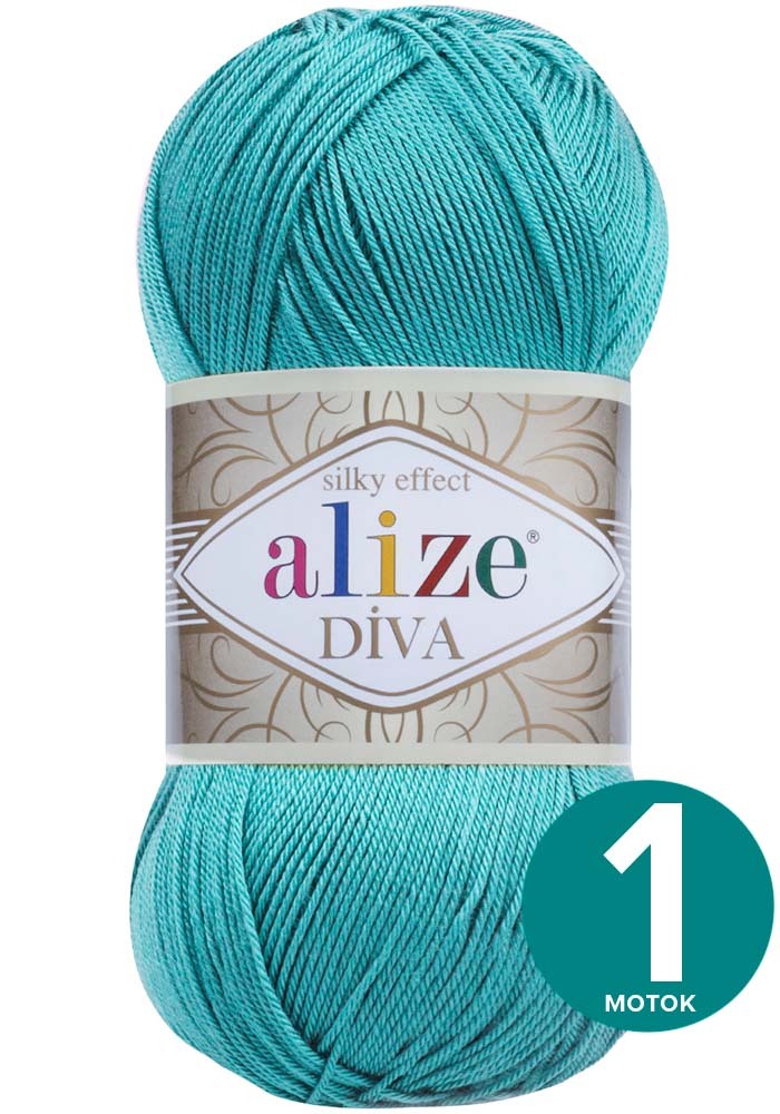 Пряжа Alize Diva (Ализе Дива) - бирюзовый (376), 100 г / 350 м (100% микрофибра акрил) - 1, Divа klubоk.shор
Пряжа Alize Diva (Ализе Дива) - бирюзовый (376), 100 г / 350 м (100% микрофибра акрил) - 1, Divа klubоk.shор
