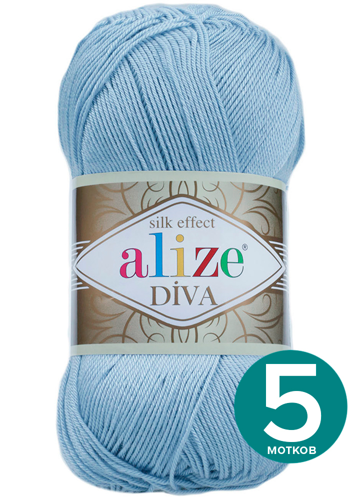 Пряжа Alize Diva (Ализе Дива) - светло-синий (350), 100 г / 350 м (100% микрофибра акрил), Divа klubоk.shор
Пряжа Alize Diva (Ализе Дива) - светло-синий (350), 100 г / 350 м (100% микрофибра акрил), Divа klubоk.shор