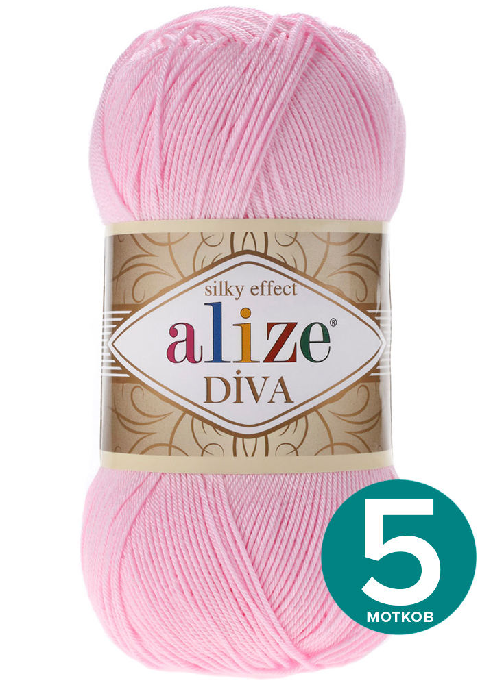 Пряжа Alize Diva (Ализе Дива) - розовый (291), 100 г / 350 м (100% микрофибра акрил) 5 шт, Divа klubоk.shор
Пряжа Alize Diva (Ализе Дива) - розовый (291), 100 г / 350 м (100% микрофибра акрил) 5 шт, Divа klubоk.shор