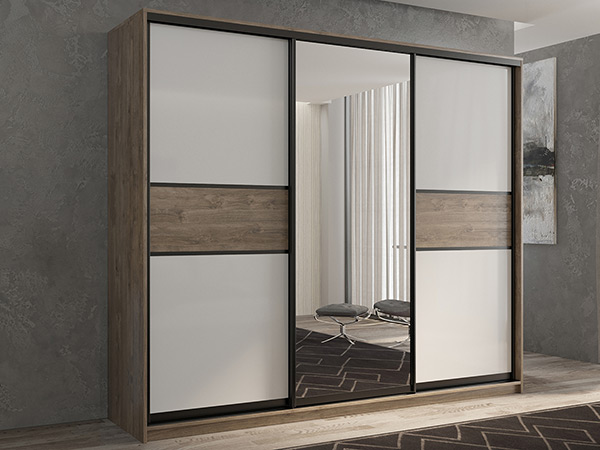 Шкаф-купе 3-х дверный Кааппи 10 Дуб Харбор Эспрессо 240х45х230 см, Коричневый;белый 
Шкаф-купе 3-х дверный Кааппи 10 Дуб Харбор Эспрессо 240х45х230 см, Коричневый;белый