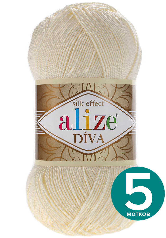 Пряжа Alize Diva (Ализе Дива) - кремовый (01), 100 г / 350 м (100% микрофибра акрил) 5 шт, Бежевый, Divа klubоk.shор
Пряжа Alize Diva (Ализе Дива) - кремовый (01), 100 г / 350 м (100% микрофибра акрил) 5 шт, Бежевый, Divа klubоk.shор