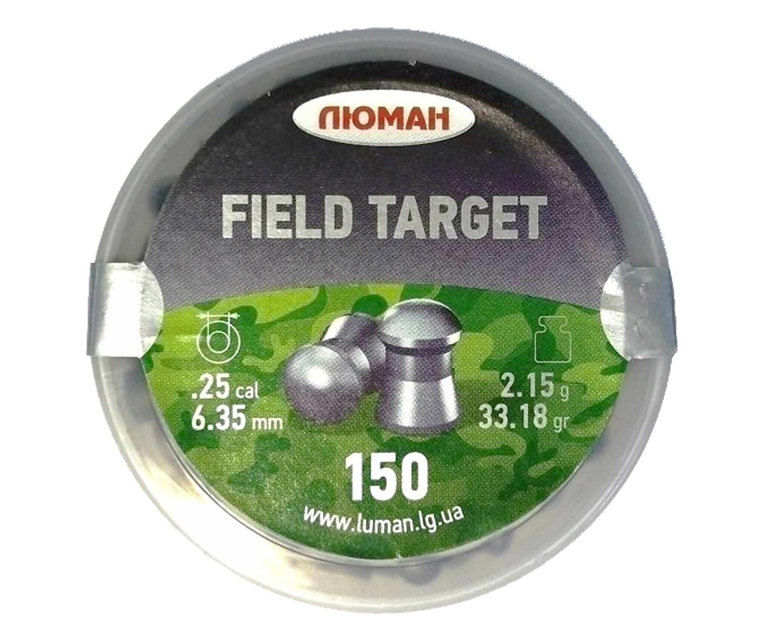 Пули для пневматики Люман "Field Target", 2,15 г. 6,35 мм. (150 шт.), Серебристый, Field Target
Пули для пневматики Люман "Field Target", 2,15 г. 6,35 мм. (150 шт.), Серебристый, Field Target