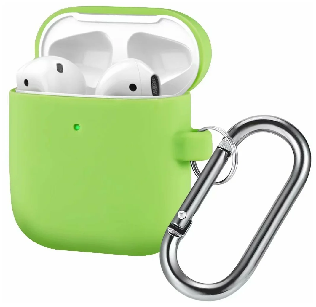 Чехол силиконовый для Airpods 2 (19), мятный, с карабином
Чехол силиконовый для Airpods 2 (19), мятный, с карабином