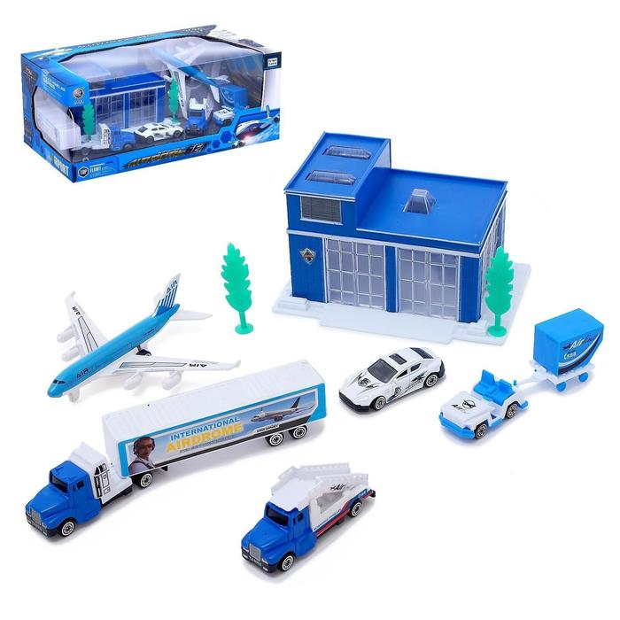 фото Набор игровой «аэропорт» с металлическими машинами, микс nobrand