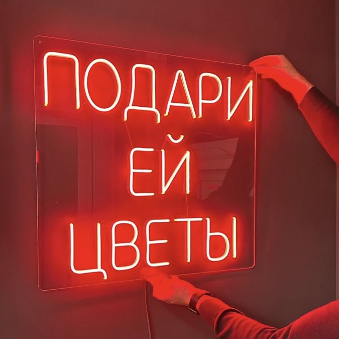 Настенная неоновая лампа, надпись "Подари ей цветы" для магазина цветов, 50 x 50 см., Подари ей цветы", 50 x 50 см.
Настенная неоновая лампа, надпись "Подари ей цветы" для магазина цветов, 50 x 50 см., Подари ей цветы", 50 x 50 см.