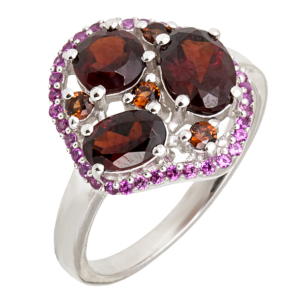 фото Кольцо из серебра с гранатом и фианитом р. 19 balex jewellery 1410931717