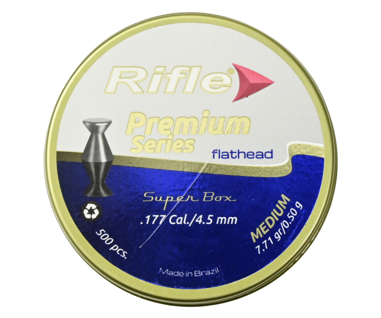 Пуля пневм. RIFLE Premium Series Flathead medium 4,5 мм. 0,50 гр. 500 шт. в бан 6011M50EX, Серебристый, Flathead medium
Пуля пневм. RIFLE Premium Series Flathead medium 4,5 мм. 0,50 гр. 500 шт. в бан 6011M50EX, Серебристый, Flathead medium