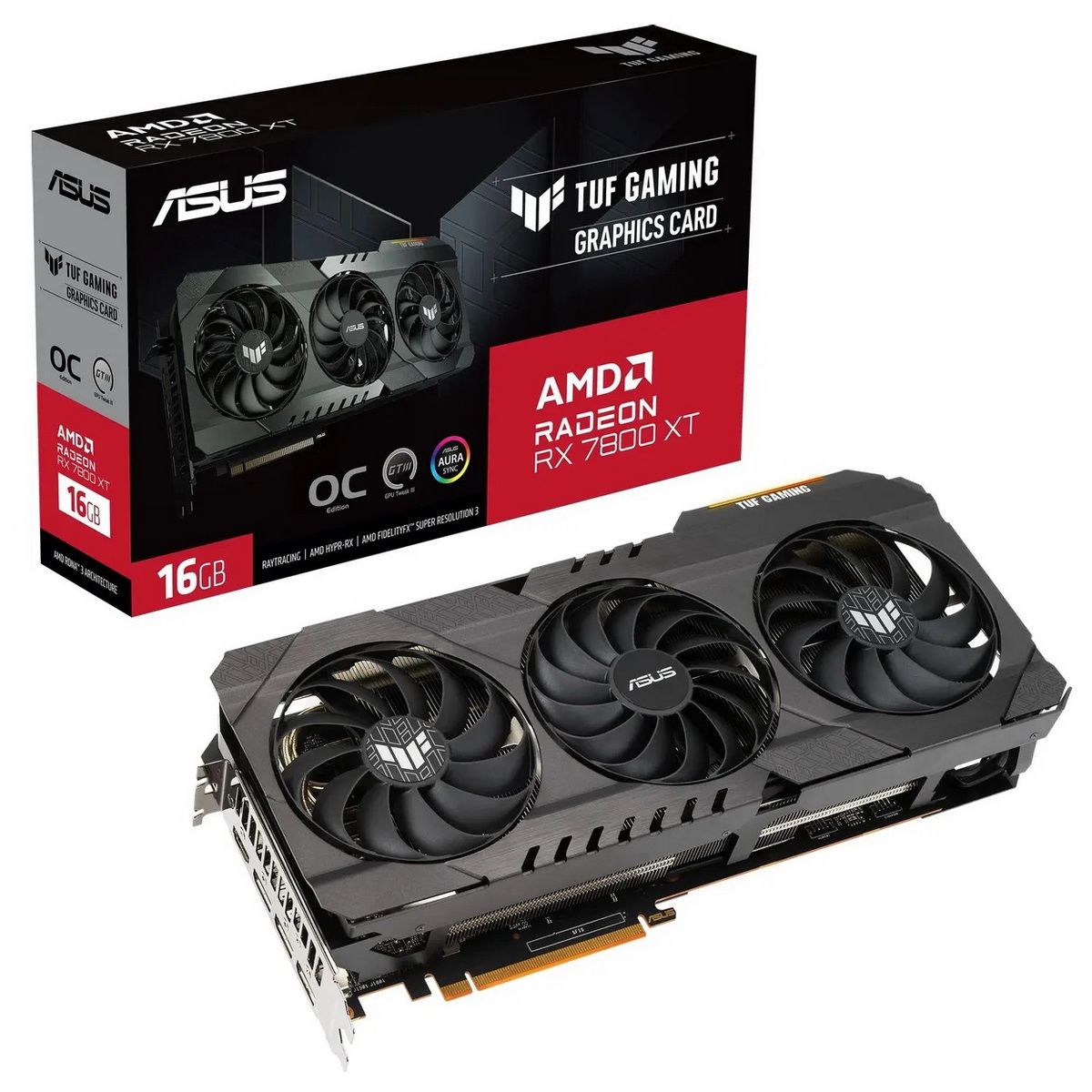 Видеокарта ASUS AMD Radeon RX 7800 XT TUF GAMING OC (TUF-RX7800XT-O16G-OG-GAMING), Radeon RX 7800 XT TUF GAMING OC
Видеокарта ASUS AMD Radeon RX 7800 XT TUF GAMING OC (TUF-RX7800XT-O16G-OG-GAMING), Radeon RX 7800 XT TUF GAMING OC