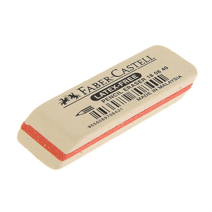 Ластик Faber-Castell каучук 7008 50х19х8, для графитных карандашей, белый (40 шт), Белый;черный
Ластик Faber-Castell каучук 7008 50х19х8, для графитных карандашей, белый (40 шт), Белый;черный
