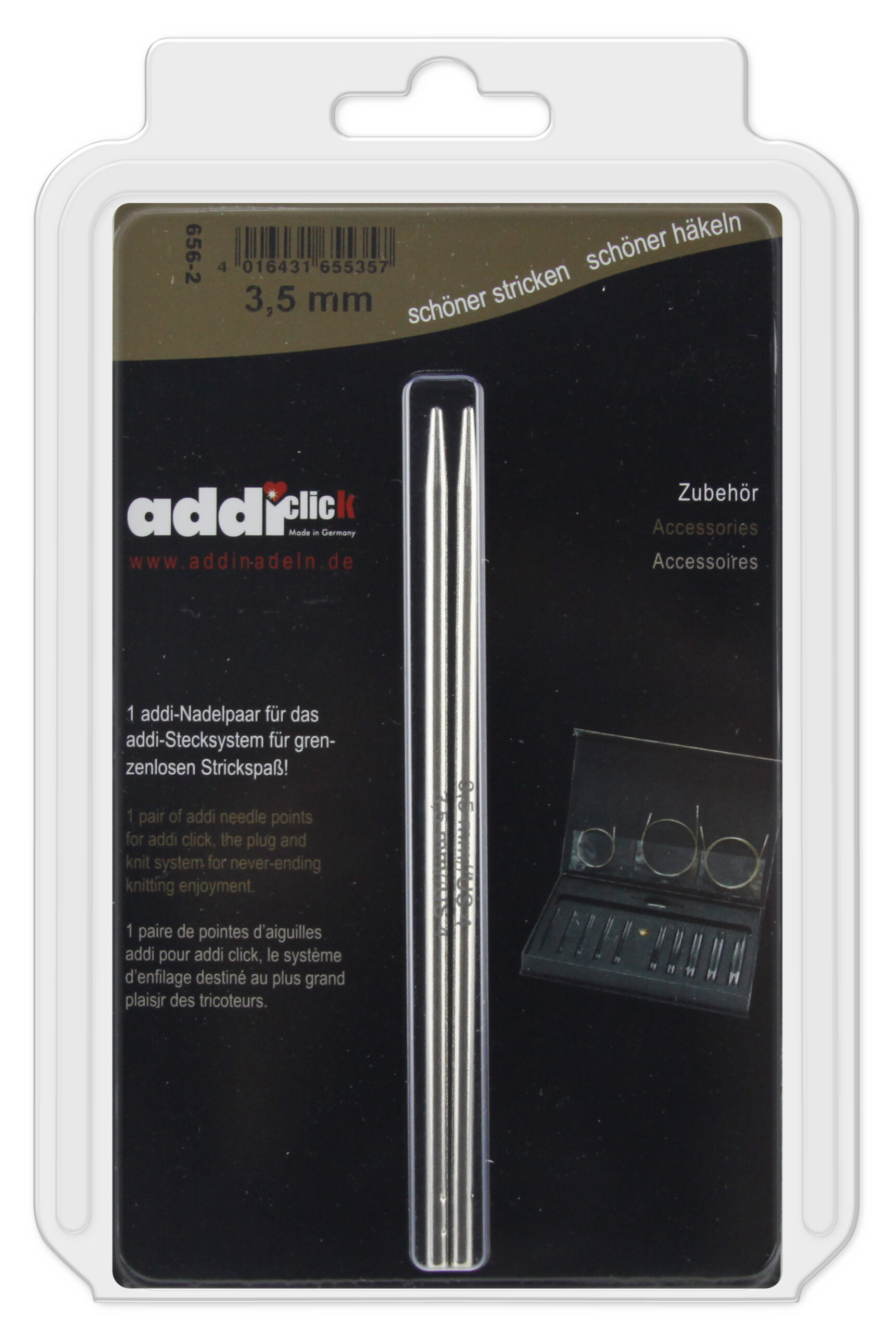 Дополнительные спицы для вязания Addi к addiClick, латунь, 3,5 мм, арт.656-7/3.5-000, Серебристый, addiClick
Дополнительные спицы для вязания Addi к addiClick, латунь, 3,5 мм, арт.656-7/3.5-000, Серебристый, addiClick