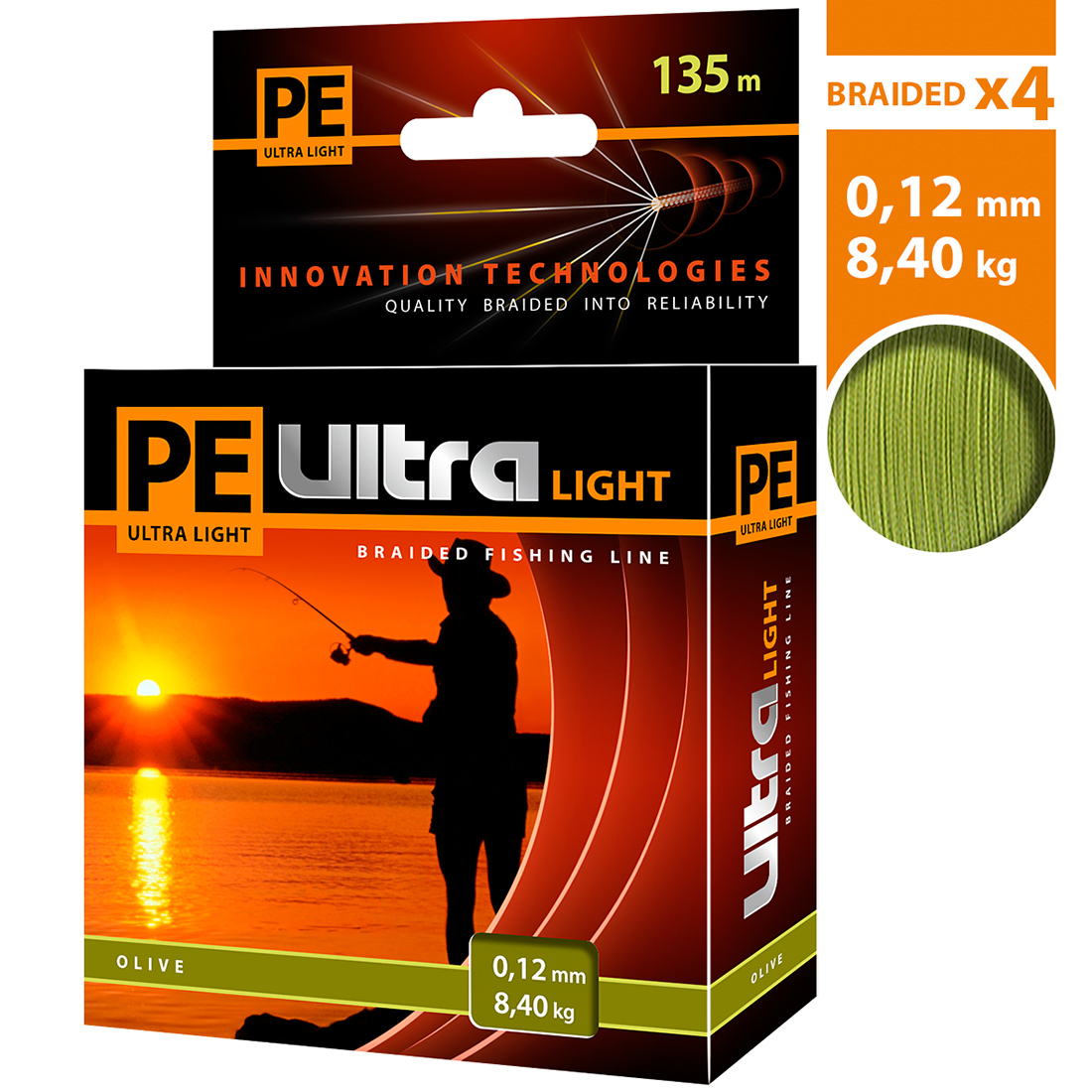 Плетеный шнур AQUA PE ULTRA LIGHT Olive 0,12mm 135m, цвет - оливковый, test - 8,40kg, Желтый, PE ULTRA LIGHT
Плетеный шнур AQUA PE ULTRA LIGHT Olive 0,12mm 135m, цвет - оливковый, test - 8,40kg, Желтый, PE ULTRA LIGHT
