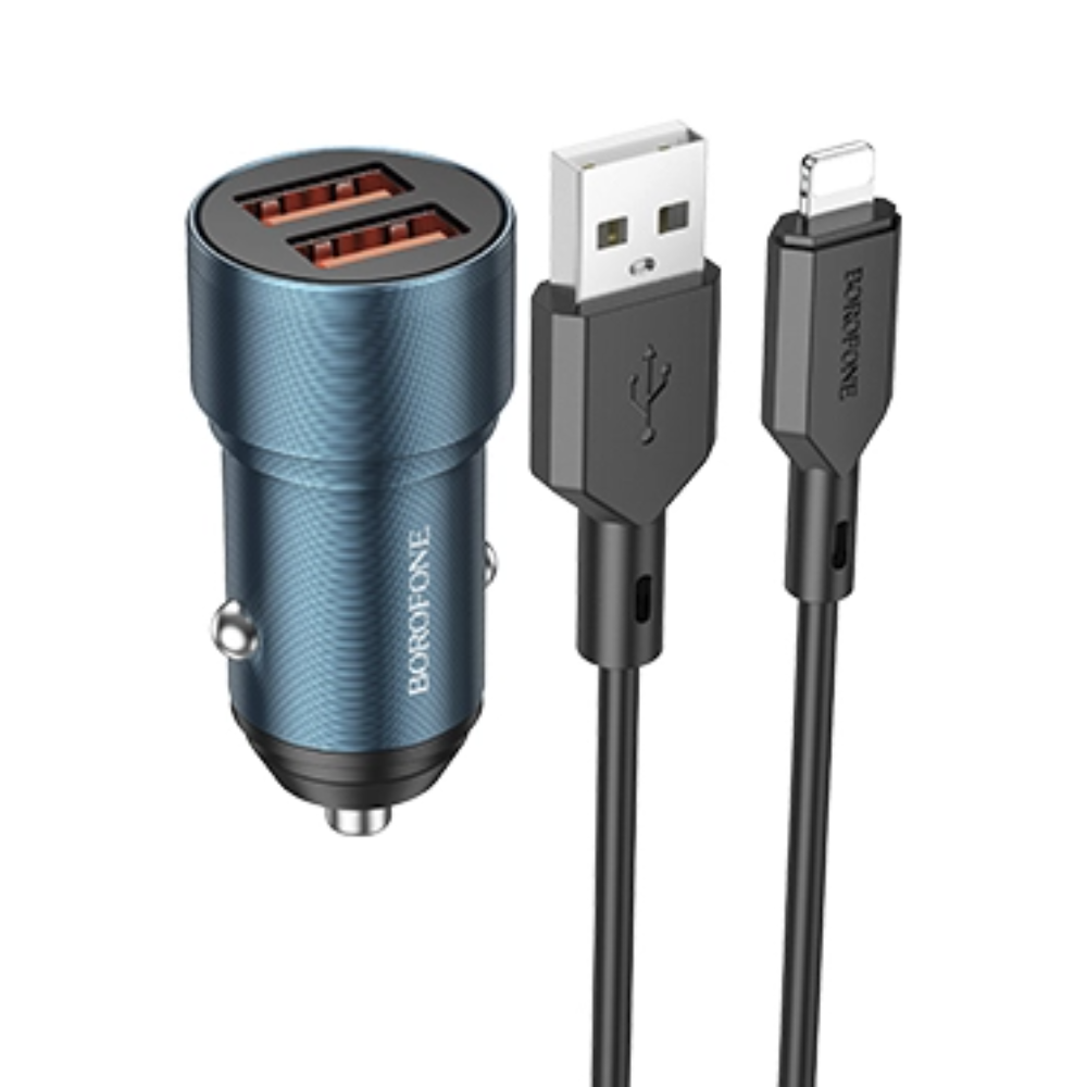 Автомобильное зарядное устройство Borofone BZ19 2USB 2.4A 12W для Lightning 8-pin Sapphire, BZ19i
Автомобильное зарядное устройство Borofone BZ19 2USB 2.4A 12W для Lightning 8-pin Sapphire, BZ19i