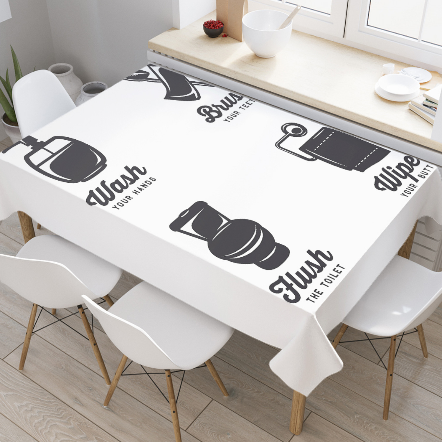 Скатерть прямоугольная на кухонный стол JoyArty "Предметы гигиены" из оксфорда, 120x145 см, Белый, Предметы гигиены
Скатерть прямоугольная на кухонный стол JoyArty "Предметы гигиены" из оксфорда, 120x145 см, Белый, Предметы гигиены