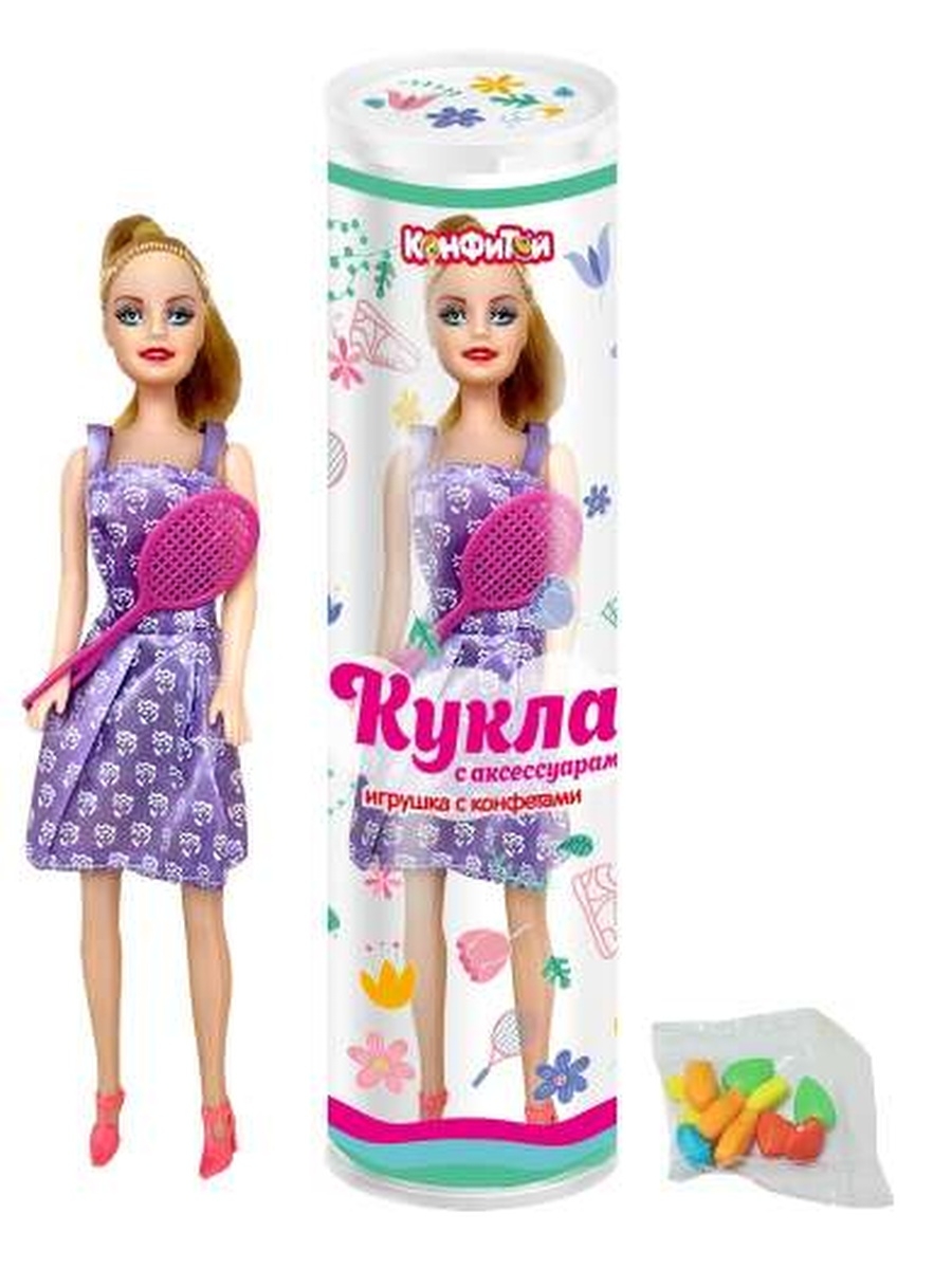 КУКЛА набор с аксессуарами в тубе игрушка с конфетами 28 см, блок 36 шт. (3г х 36 х 8)
КУКЛА набор с аксессуарами в тубе игрушка с конфетами 28 см, блок 36 шт. (3г х 36 х 8)