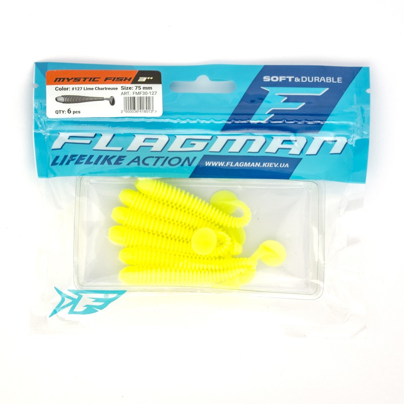 Силиконовая приманка FLAGMAN Виброхвост Mystic Fish 3" #127 Lime Chartreuse 7,5см 5шт, FMF30
Силиконовая приманка FLAGMAN Виброхвост Mystic Fish 3" #127 Lime Chartreuse 7,5см 5шт, FMF30