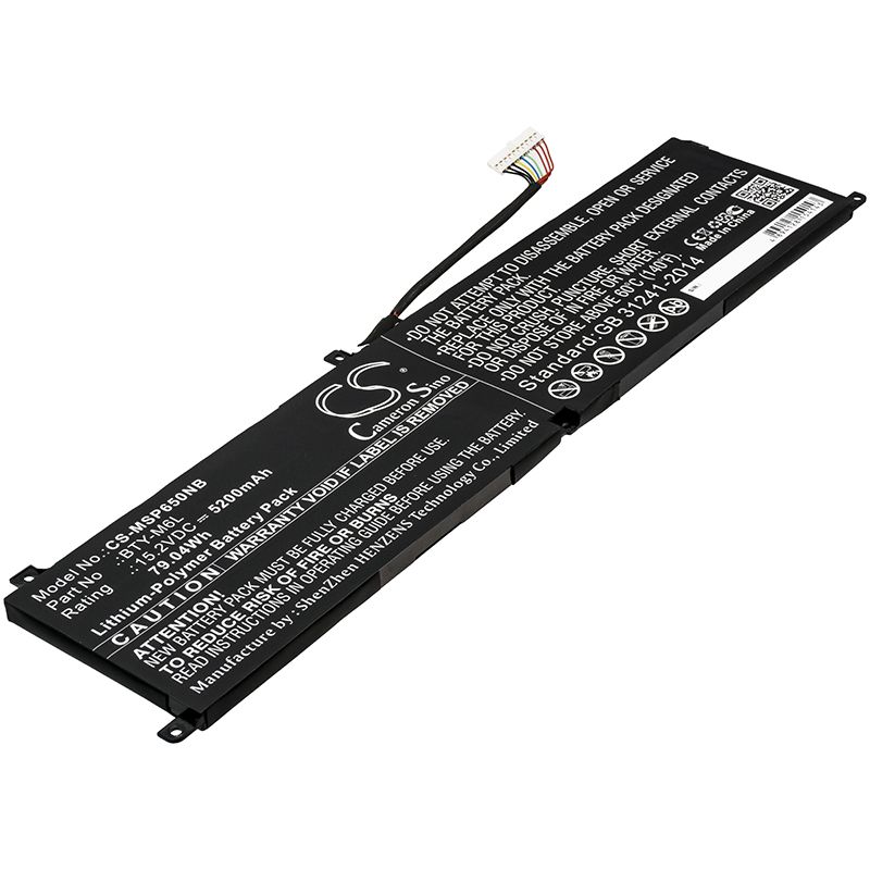 Аккумуляторная батарея CameronSino CS-MSP650NB для ноутбука MSI GS65, PS63 (BTY-M6L) 5200m
Аккумуляторная батарея CameronSino CS-MSP650NB для ноутбука MSI GS65, PS63 (BTY-M6L) 5200m