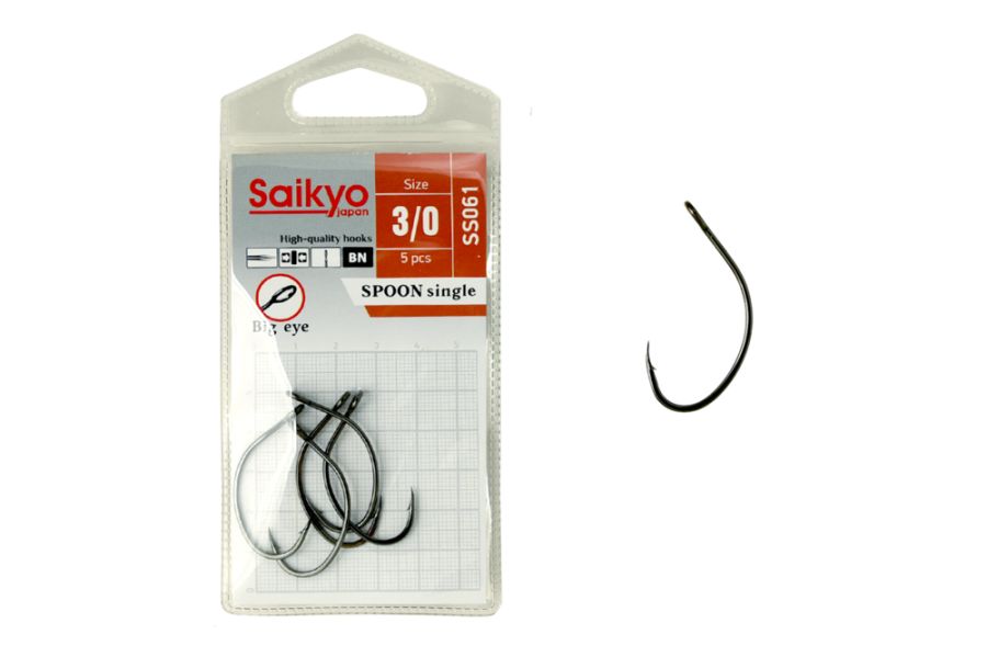 фото Крючки saikyo ss061-bn spoon single №3/0 (1 упк. по 5 шт.)