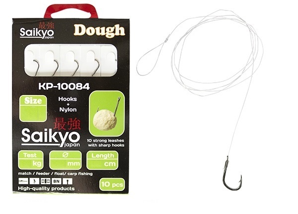 фото Крючки saikyo kp-10084 dough bn №6 c поводками ( 1 упк. по 10шт.)