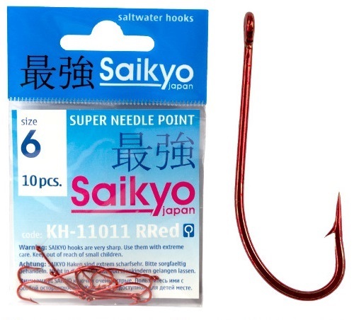 фото Крючки saikyo kh-11011 o'shaughnessy red № 8 ( 1 упк. по 10шт.)