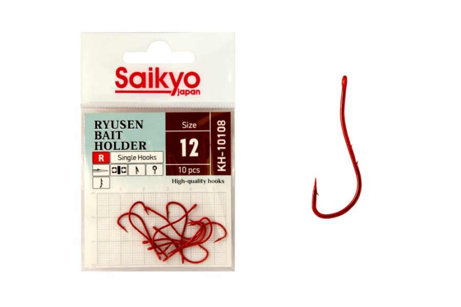 фото Крючки saikyo kh-10108 r bn ryusen bait holder №12 ( 1 упк. по 10 шт.)