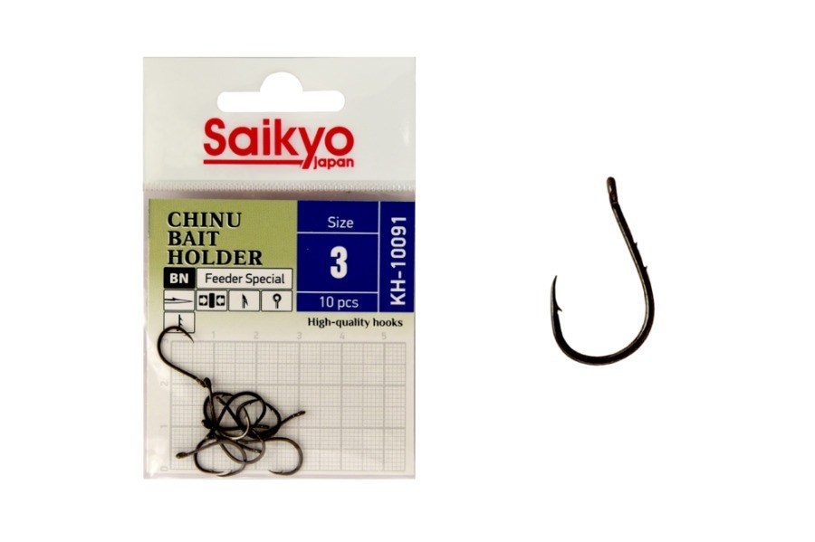 фото Крючки saikyo kh-10091 bn chinu bait holder №3 ( 1 упк. по 10 шт.)