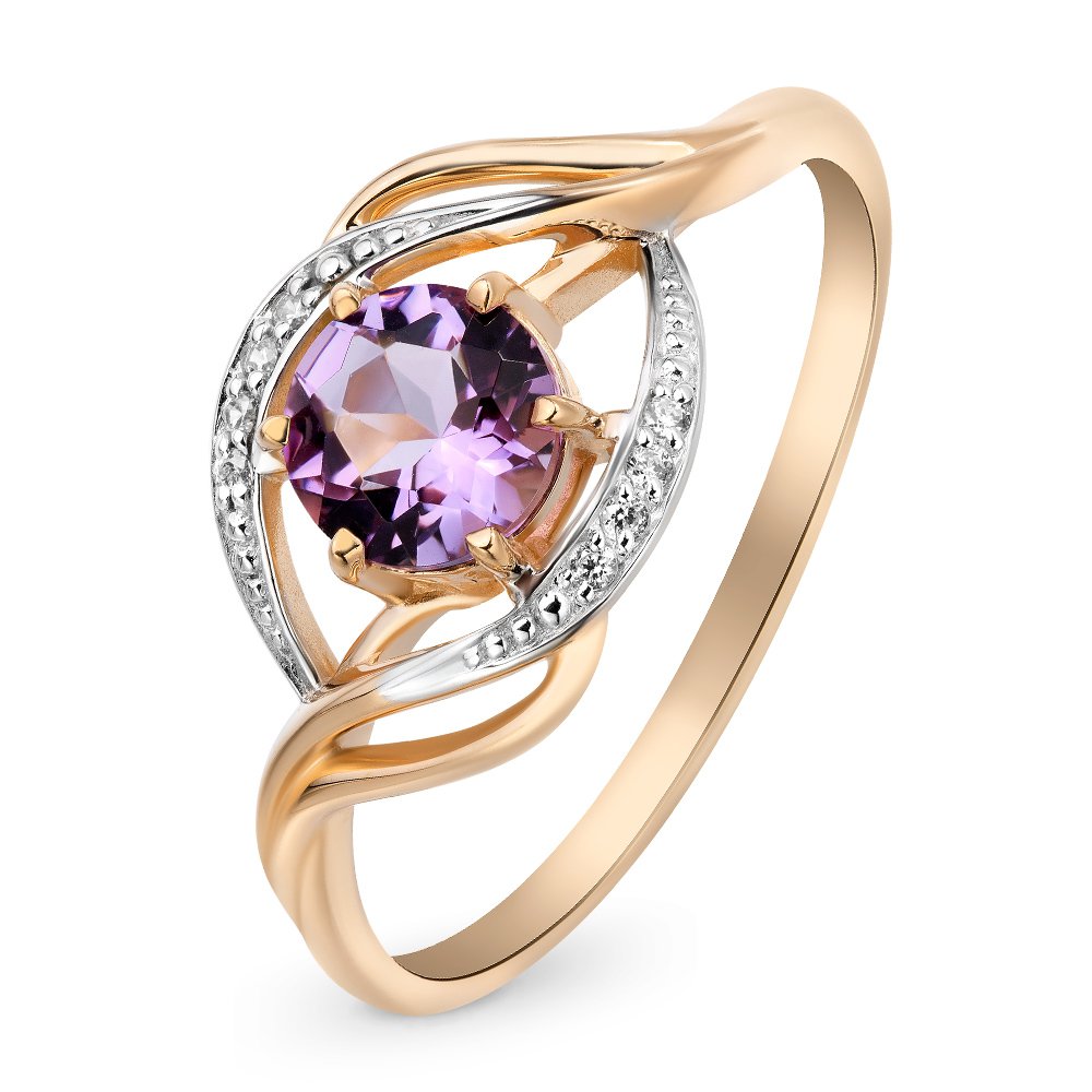 Кольцо женское из красного золота с аметистом, фианитом 585Gold 201012652, р. 20, 201012652
Кольцо женское из красного золота с аметистом, фианитом 585Gold 201012652, р. 20, 201012652