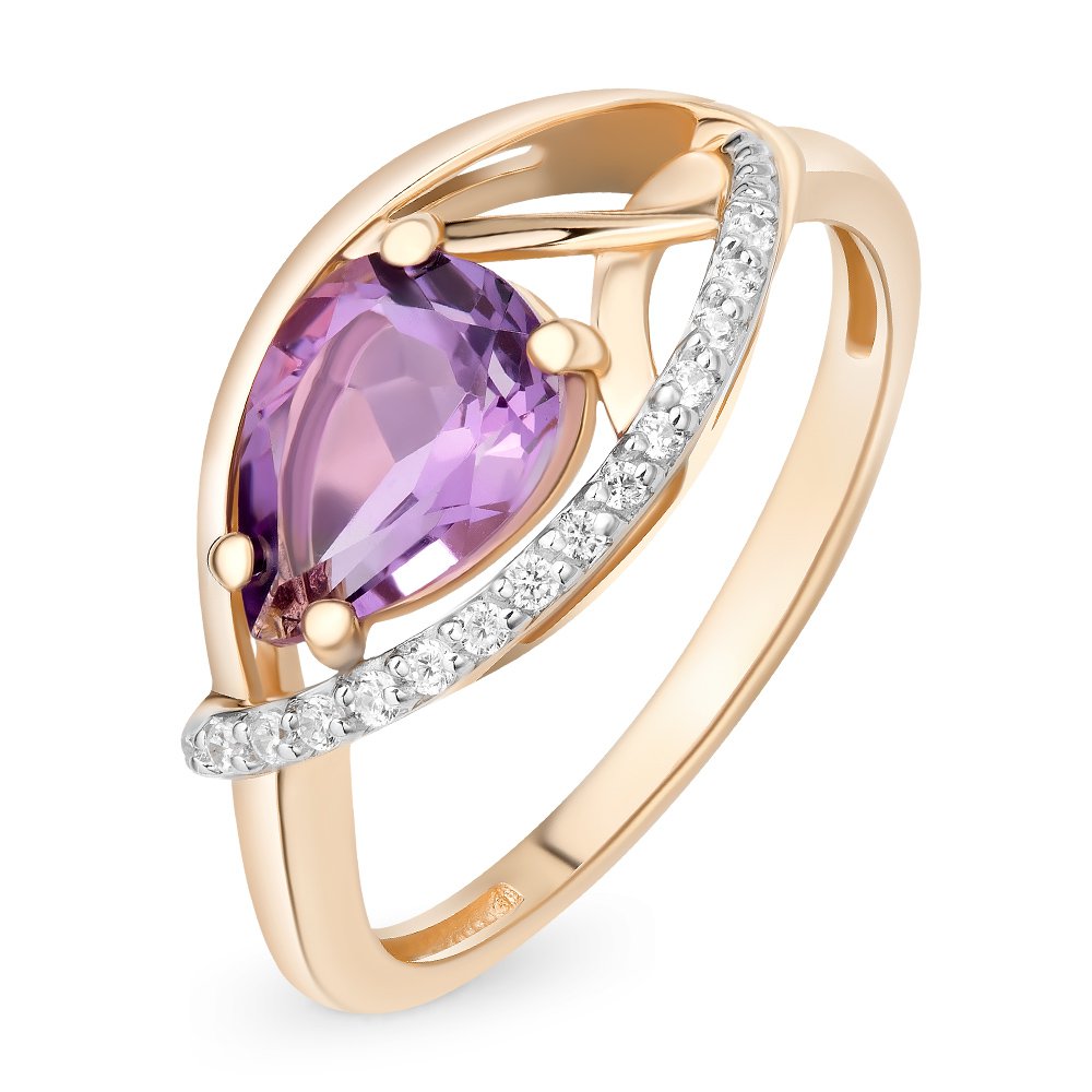 Кольцо женское из красного золота с аметистом, фианитом 585Gold 201012153, р, 201012153
Кольцо женское из красного золота с аметистом, фианитом 585Gold 201012153, р, 201012153
