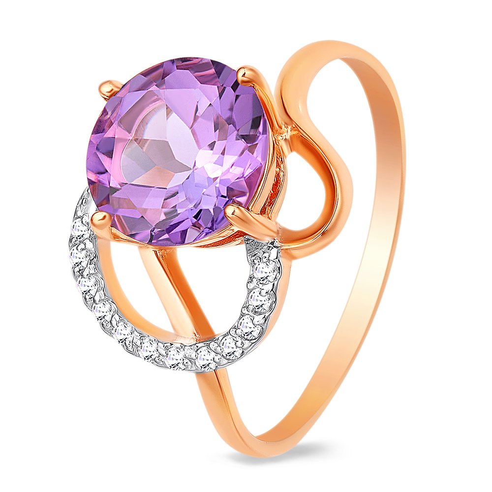 Кольцо женское из красного золота с аметистом, фианитом 585Gold 201012031, р, 201012031
Кольцо женское из красного золота с аметистом, фианитом 585Gold 201012031, р, 201012031