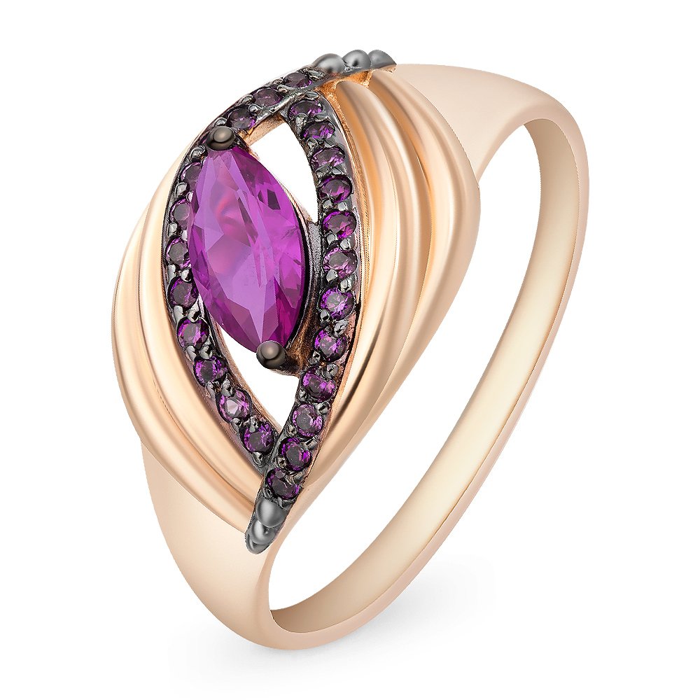 Кольцо женское из красного золота с аметистом, фианитом 585Gold 201012037, р. 19, 201012037
Кольцо женское из красного золота с аметистом, фианитом 585Gold 201012037, р. 19, 201012037