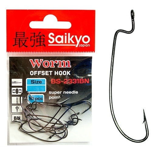 фото Крючки saikyo bs-2331 worm bn №4 ( 1 упк. по 10шт.)
